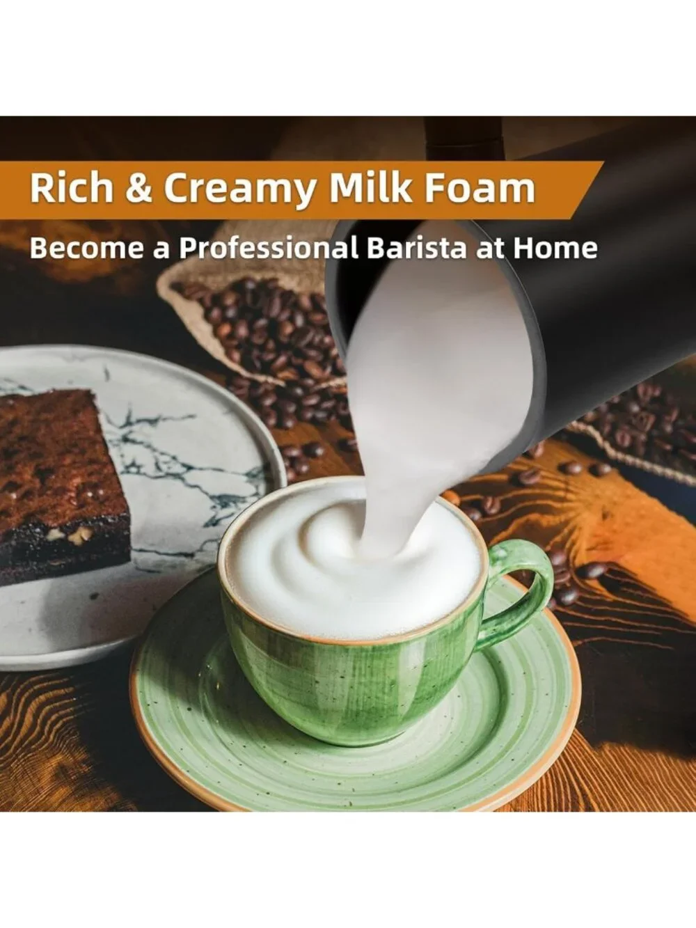 4-in-1 Electric Milk Frother & Steamer - Automatic Foam Maker for Coffee, Latte